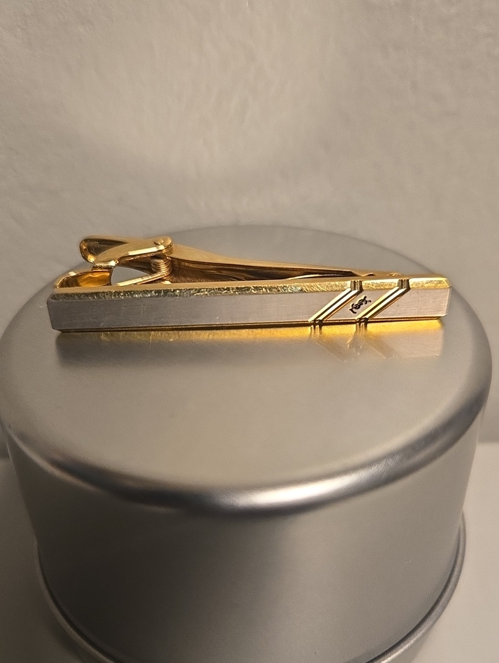 YSL Gold & Silver Tie Clip